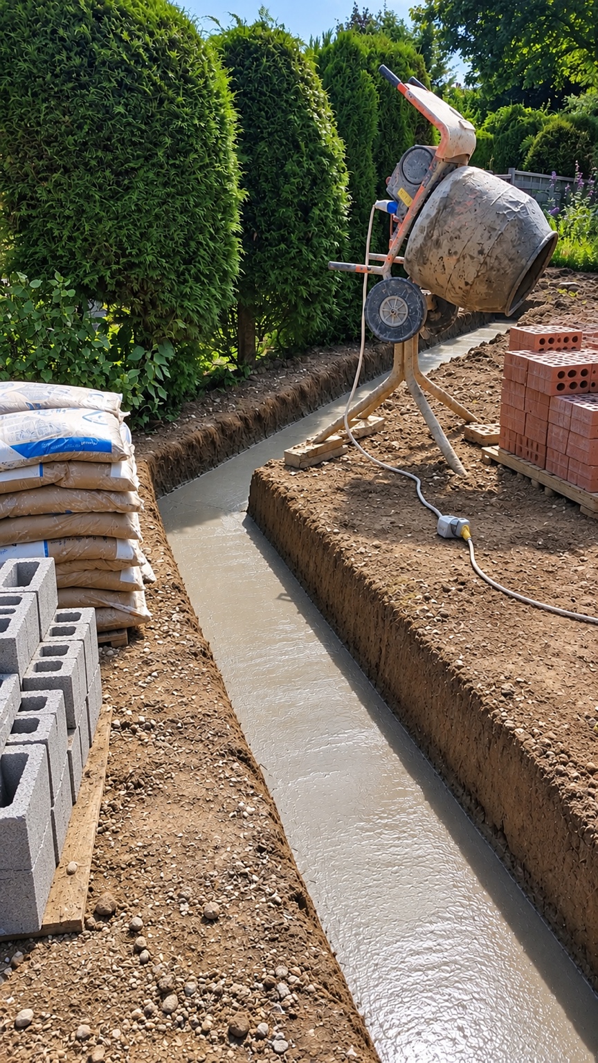 Extension footings and concrete foundations in Surrey